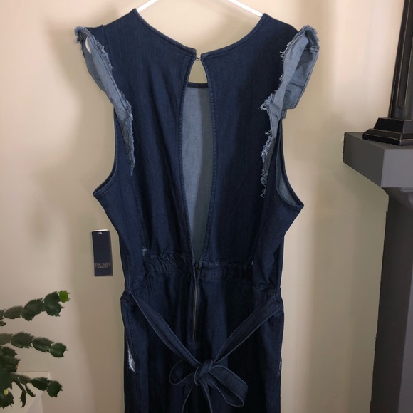 Rachel Roy Dark wash jumpsuit - Picture 5 of 8